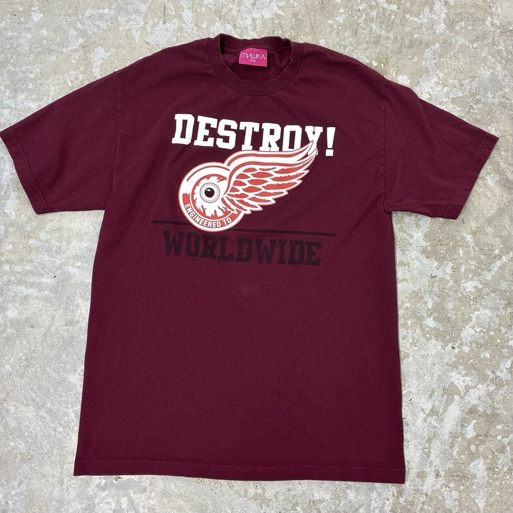 Mishka Destroy Worldwide Red Wing Shirt Mens Large Graphic Streetwear USA